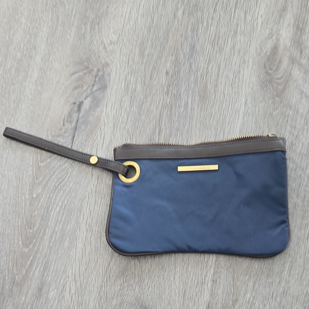 Navy Wristlet with Brass Accents